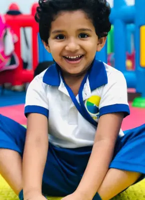 Children engaged in educational play activities at a child development program in Dubai