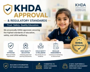 Preschool in Dubai with KHDA approval showcasing high educational standards, child safety, and regulatory compliance