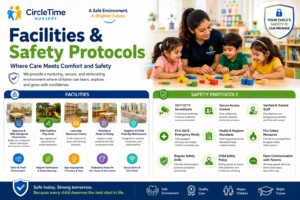Preschool in Dubai featuring modern classrooms, secure play areas, CCTV, hygiene standards, and comprehensive child safety protocols